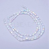 Electroplate Transparent Glass Beads Strands EGLA-E046-C01-2