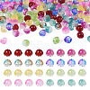 128Pcs 8 Colors Transparent Spray Painted Glass Beads GLAA-TA0001-26-10