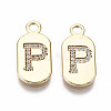 Brass Micro Pave Clear Cubic Zirconia Pendants KK-S360-052P-NF-1