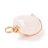 Natural Rose Quartz Pendants PALLOY-JF01619-01-3