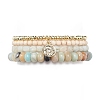 4Pcs 4 Style Natural & Synthetic Mixed Gemstone Stretch Bracelets Set BJEW-JB09003-4