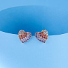 Heart Rhodium Plated 925 Sterling Silver Stud Earrings STER-M116-04P-3