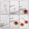 DIY Red Gothic Rose Flower Alloy Earring Making Kit DIY-SC0024-35-6