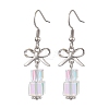 Brass with Glass Dangle Earrings for Women EJEW-TA00550-1