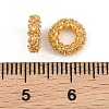 Brass Micro Pave Clear Cubic Zirconia Beads CU-CBA6A75-27G-3