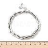 304 Stainless Steel Rectangle Link Chains Bracelets for Men & Women BJEW-D042-46P-5