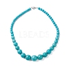 Dyed Synthetic Turquoise Graduated Beaded Necklaces NJEW-P279-03-2