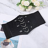 PU Leather Wide Elastic Corset Belt with Alloy Heart Buckle AJEW-WH0007-26-4