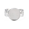 Hollow Heart 304 Stainless Steel Cuff Ring Components SA-CBA82C8-02C-P-2