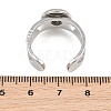 Hollow Heart 304 Stainless Steel Cuff Ring Components SA-CBA82C8-02B-P-3