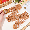 Cloth Woven Rhombus with Wood Chain Belts for Women AJEW-WH20019-125A-3