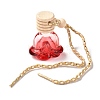 Rose-shaped Refillable Empty Perfume Bottles Pendant HJEW-D001-09D-1