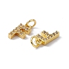 Real 18K Gold Plated Brass Micro Pave Clear Cubic Zirconia Charms KK-E068-VB452-F-3