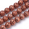 Electroplated Natural Lava Rock Bead Strands X-G-S239-10-12mm-13-1