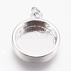 Brass Pendant Cabochon Settings KK-P146-08P-1