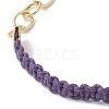 Waxed Cotton Cords Braided Link Bracelets BJEW-JB09963-03-3