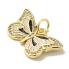 Brass Enamel Micro Pave Cubic Zirconia Pendants KK-Z042-05G-02-2