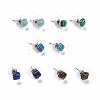 Gemstone Ear Studs EJEW-K091-01P-1