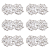 6Pcs Flower Glass Rhinestone Cabochons DIY-FG0010-18B-1
