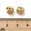 7mm Brass Rhinestone Beads X1-KK-S519-01B-01G-3