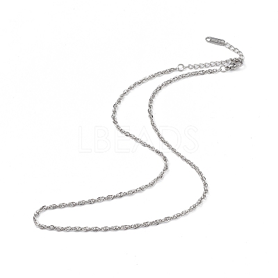 Non-Tarnish 304 Stainless Steel Rope Chain Necklace for Men Women NJEW-K245-010C-1