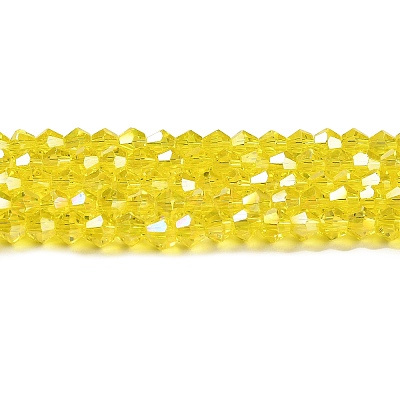 Transparent Electroplate Glass Beads Strands EGLA-A039-T4mm-B21-1
