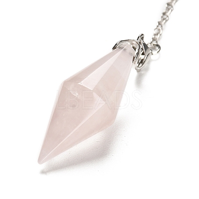 Natural Rose Quartz Pointed Dowsing Pendulums G-F763-05P-06-1