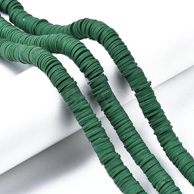 Flat Round Handmade Polymer Clay Beads CLAY-R067-10mm-46-1