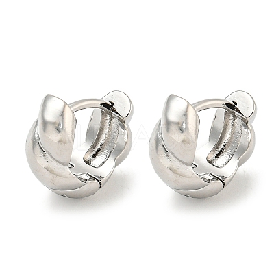 Brass Hoop Earrings EJEW-L211-010J-P-1
