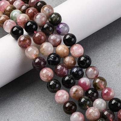 Natural Multicolor Tourmaline Beads Strands G-L608-B01-02-1