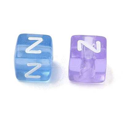 Spray Painted Transparent Acrylic Beads MACR-K365-07Z-1