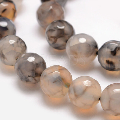 Natural Dragon Veins Agate Bead Strands G-K166-07F-10mm-15-1
