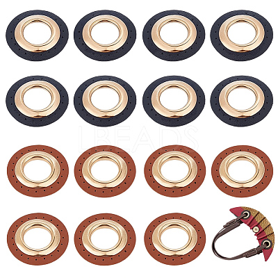 8 Bags 2 Colors Imitation PU Leather Eeyelet Patch PURS-CL0001-34G-1