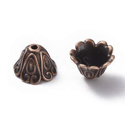 Tibetan Style Alloy Bead Caps TIBEB-EA9700YKG-R-LF-1