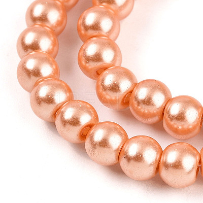 Baking Paint Pearlized Glass Pearl Round Bead Strands HY-Q003-6mm-36-A-1