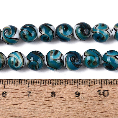 Gold Sand Handmade Lampwork Beads Strands LAMP-N037-08B-1