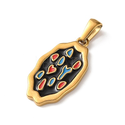 304 Stainless Steel Enamel Pendants SA-CBA2A5E-07G-1