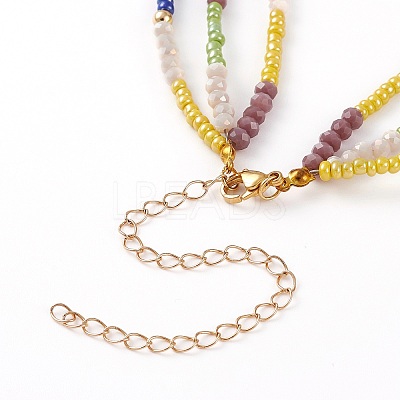 3 Layer Necklaces NJEW-JN03306-1
