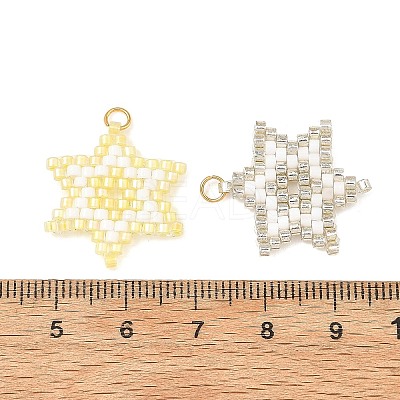 Glass Seed Beads Pendants PALLOY-MZ01457-1