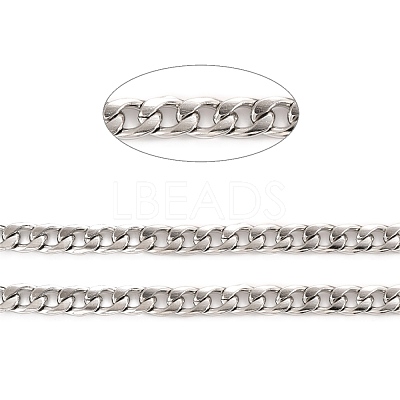 Tarnish Resistant 304 Stainless Steel Cuban Link Chains CHS-K016-02A-P-1
