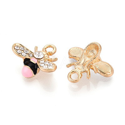 Alloy Rhinestone and Enamel Pendants PALLOY-T092-41G-02-1