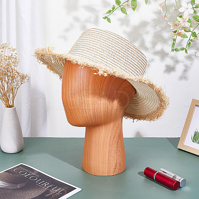 Head Shaped Wood Hat Display Racks AJEW-WH0816-102-1