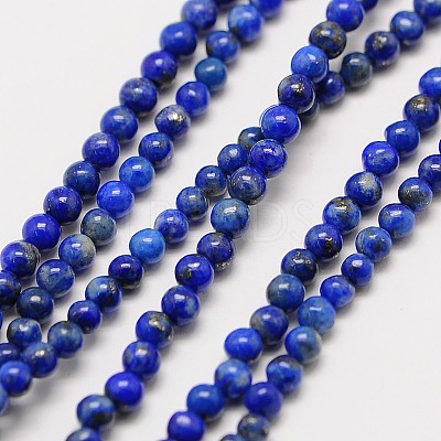 Natural Gemstone Lapis Lazuli Round Beads Strands X-G-A130-2mm-28-1