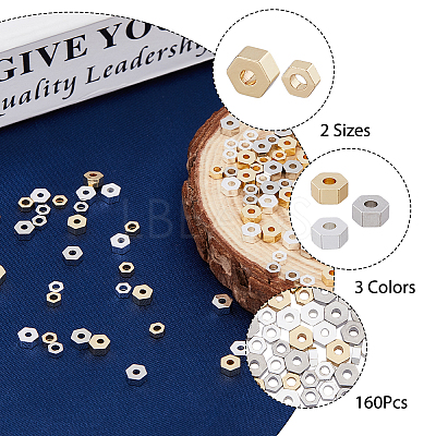 120Pcs 6 Styles Rack Plating Brass Beads KK-FH0006-97-1