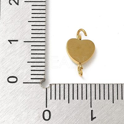 Ion Plating(IP) 304 Stainless Steel Enamel Heart Connector Charms STAS-G351-08G-01-1
