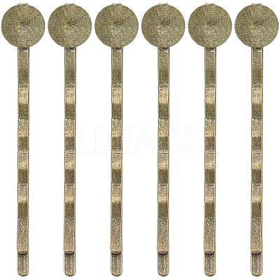 80Pcs Alloy Hair Bobby Pin Cabochon Settings FIND-SC0021-62-1