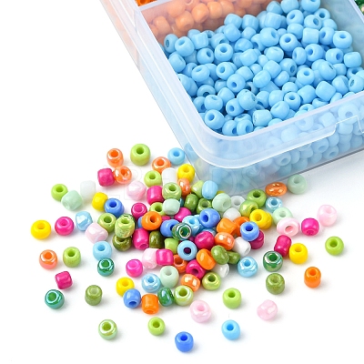 180G 15 Colors Baking Paint K9 Glass Seed Beads SEED-FS0001-09-1