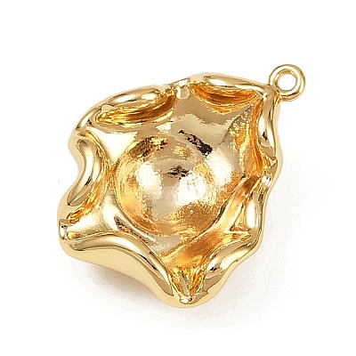 Nuggets Brass Pendant Cabochon Settings for Pearl KK-B137-06G-1