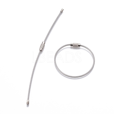 Stainless Steel Wire Keychain Clasps STAS-WH0014-42A-1