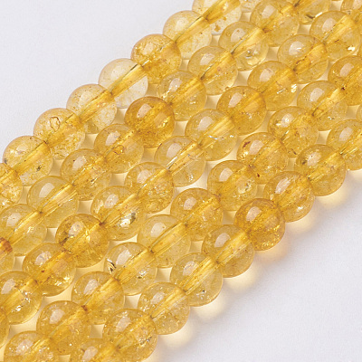 Synthetic Citrine Beads Strands G-C076-6mm-6A-1
